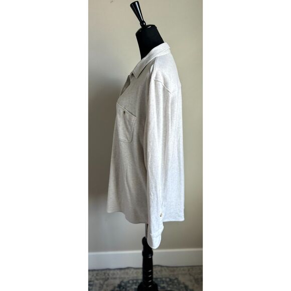 Faherty Women's Cream Flannel Long Sleeve Button Front Collared Shirt Size XXL - Picture 5 of 10
